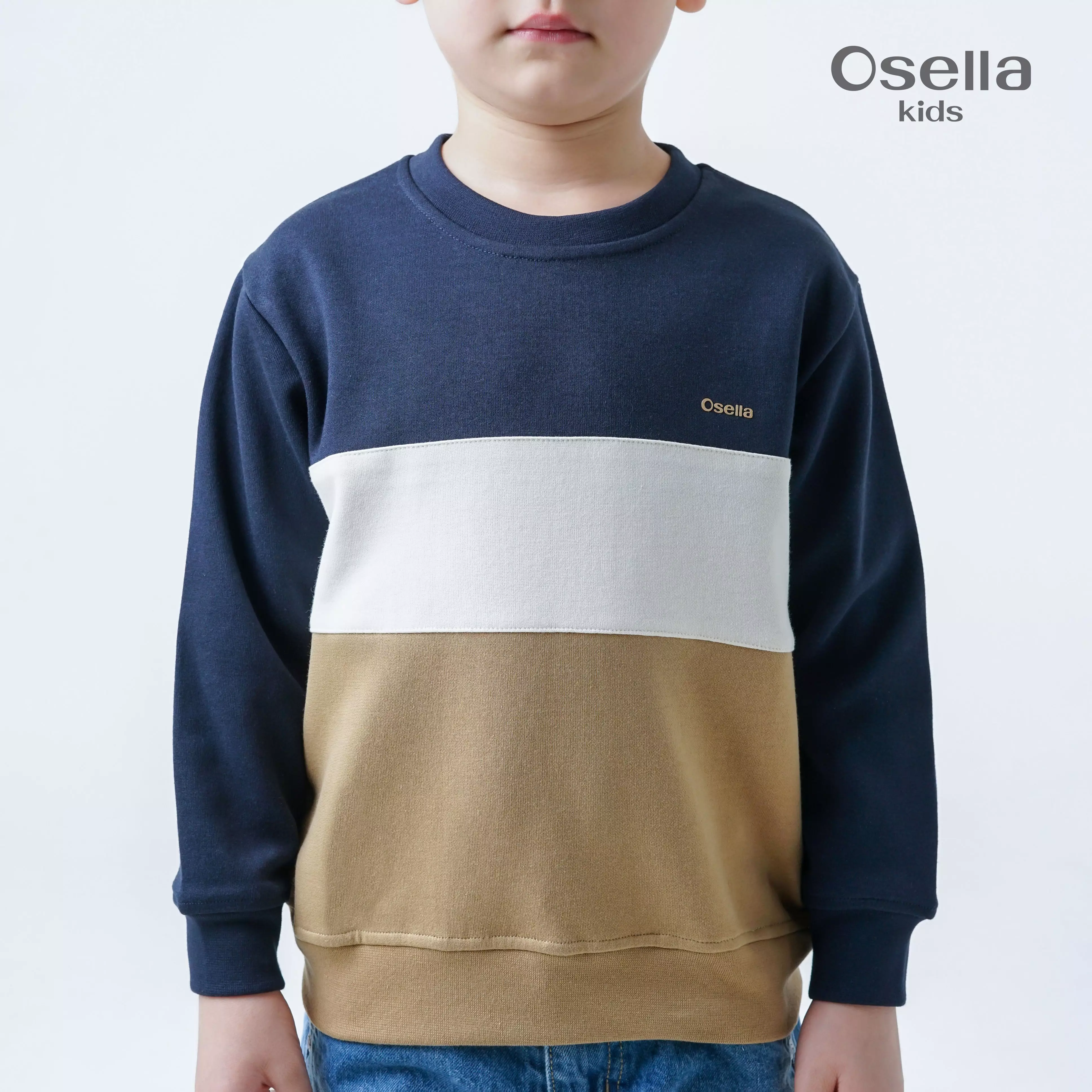 Osella Kids Tri-Color Danball Sweatshirt 2212660259 | Sweater Anak Laki Laki Lengan Panjang