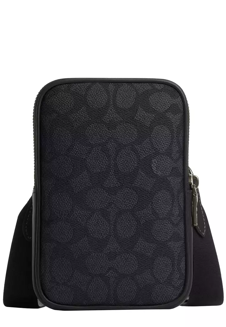 Aden Crossbody Bag In Signature Canvas (Charcoal/Black) main image 0