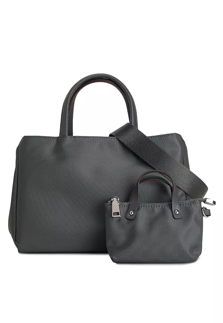 Premium Oxford Nylon Convertible Top Handle Bag With Pouch