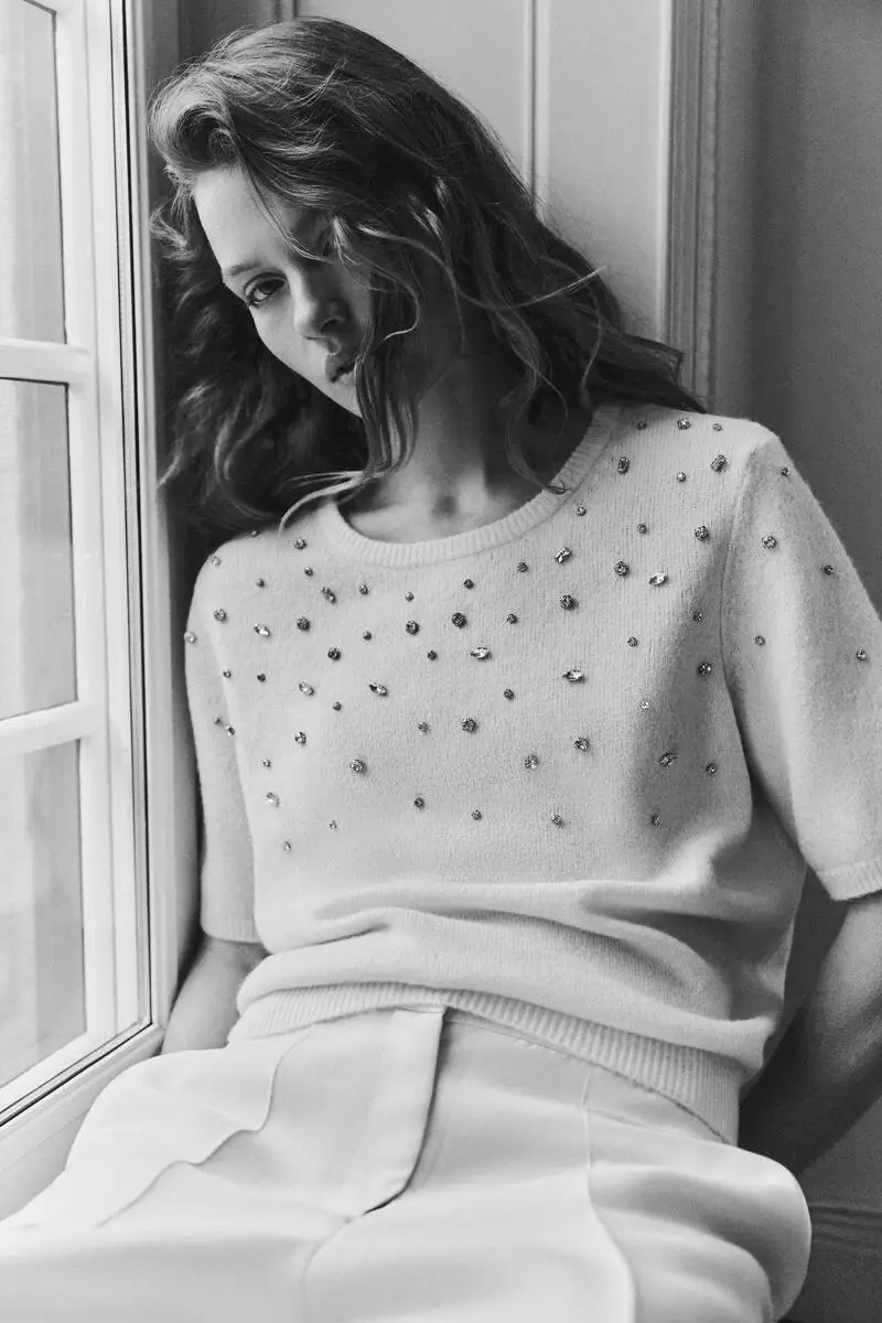 Buy H&M Rhinestone-embellished fine-knit top 2025 Online | ZALORA