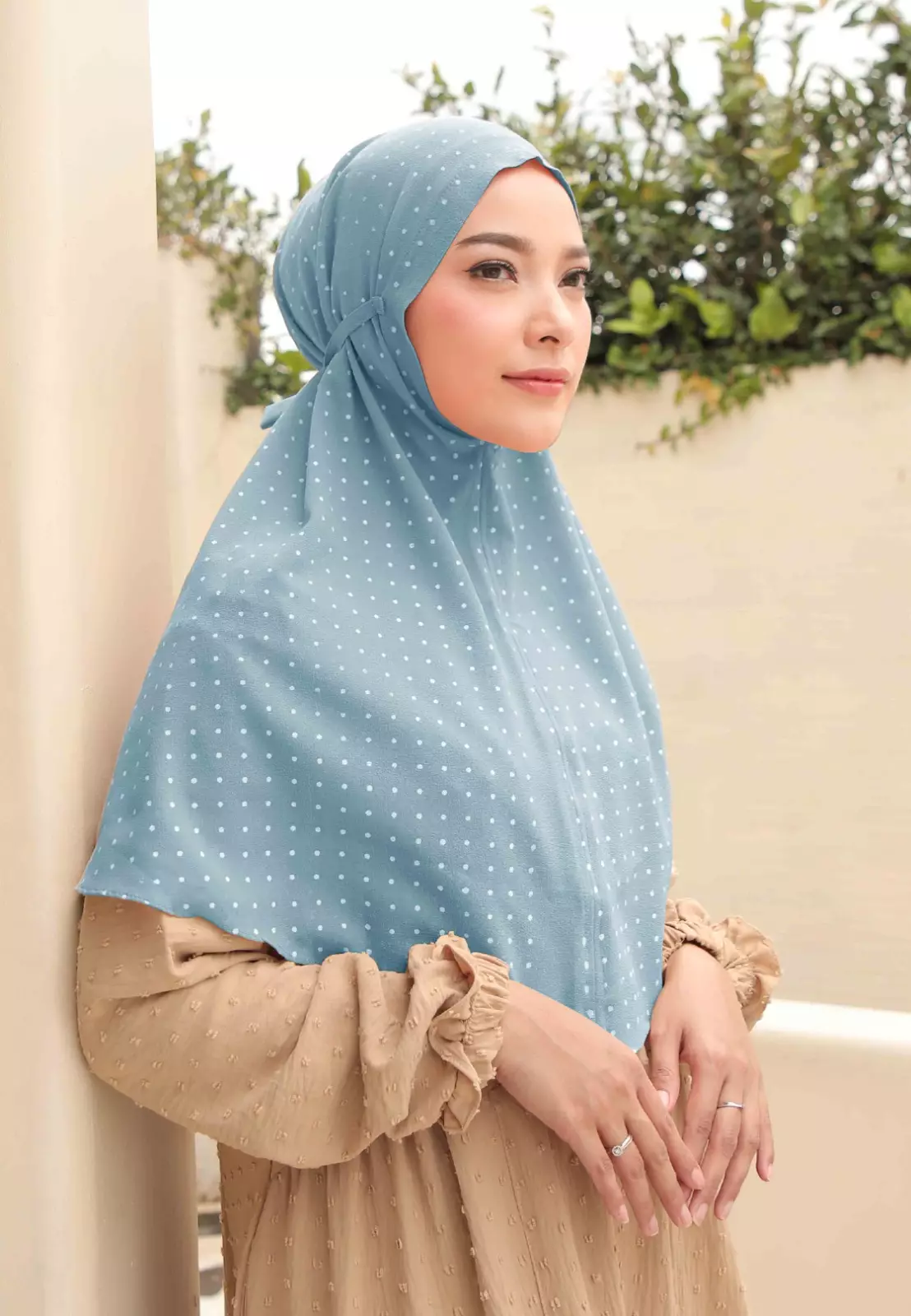 Zelena - Rowena Bergo | Hijab Instan Tali | Kerudung Motif - Blue