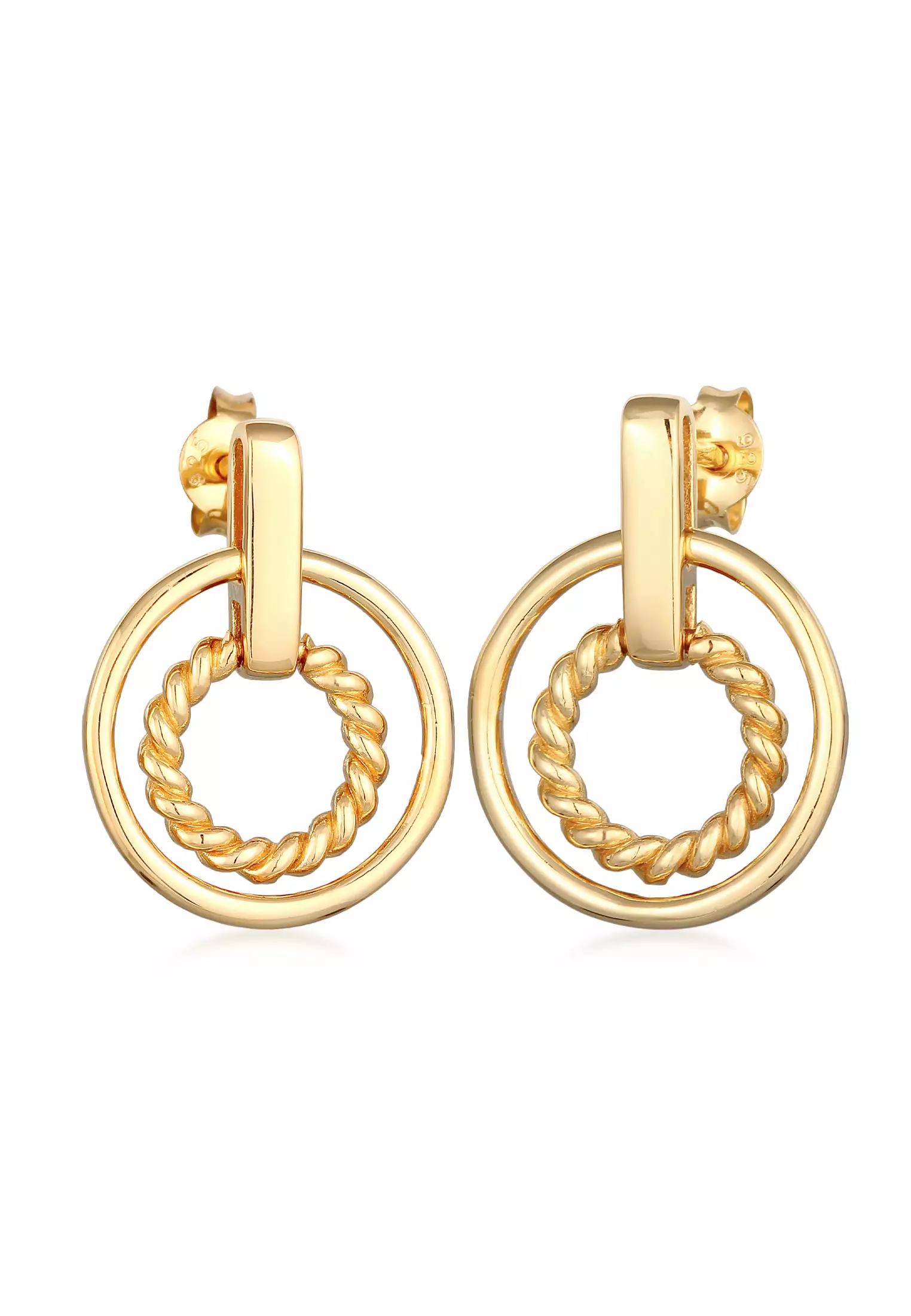 Earrings Stud Earrings Round Circle Twisted Gold Plated