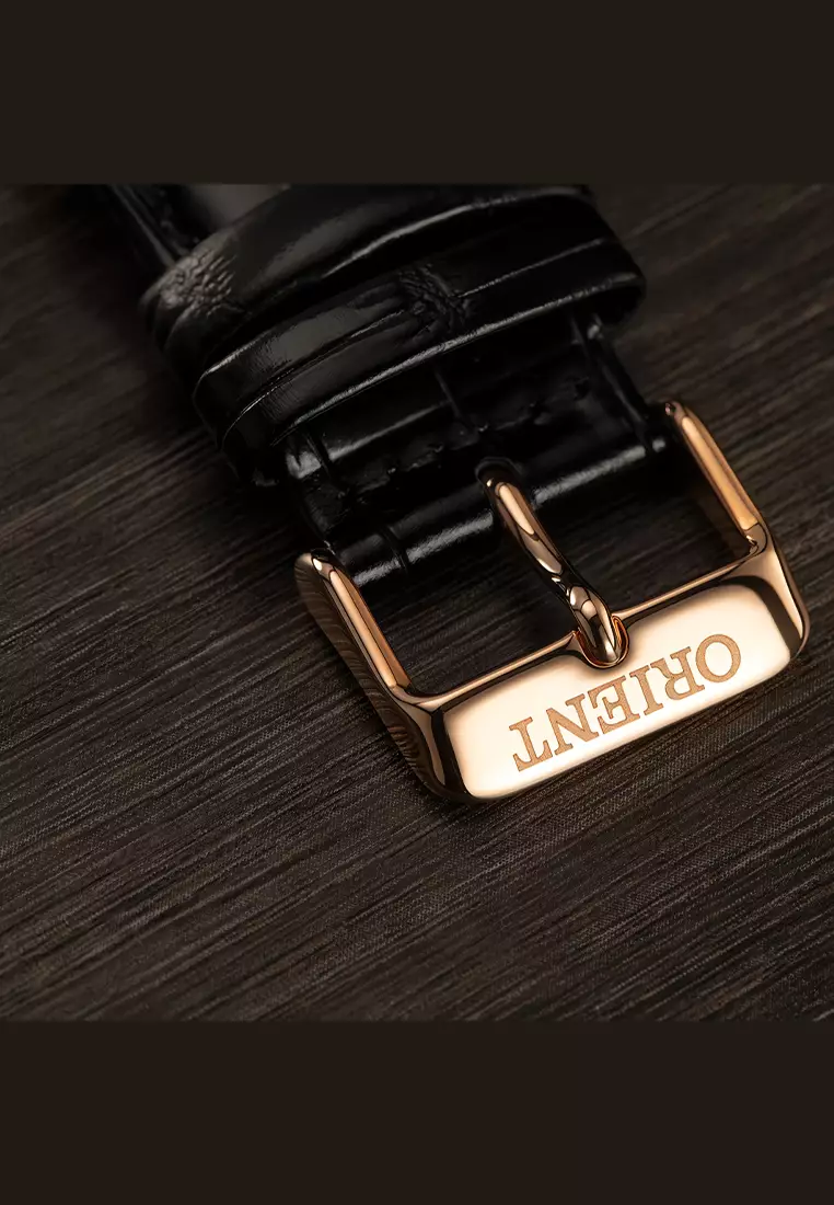 Orient Bambino Automatic - Jam Tangan Analog Pria - Rosegold - Black Leather Strap - FAC00001B0