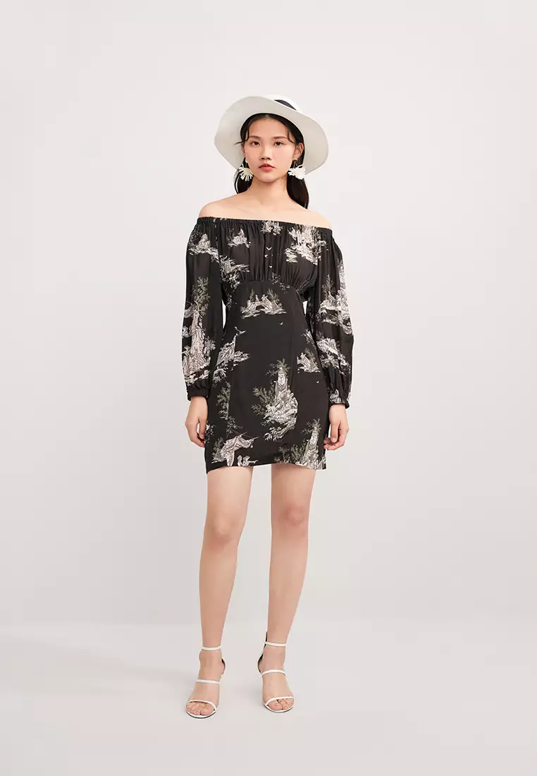 Oriental print mini best sale dress