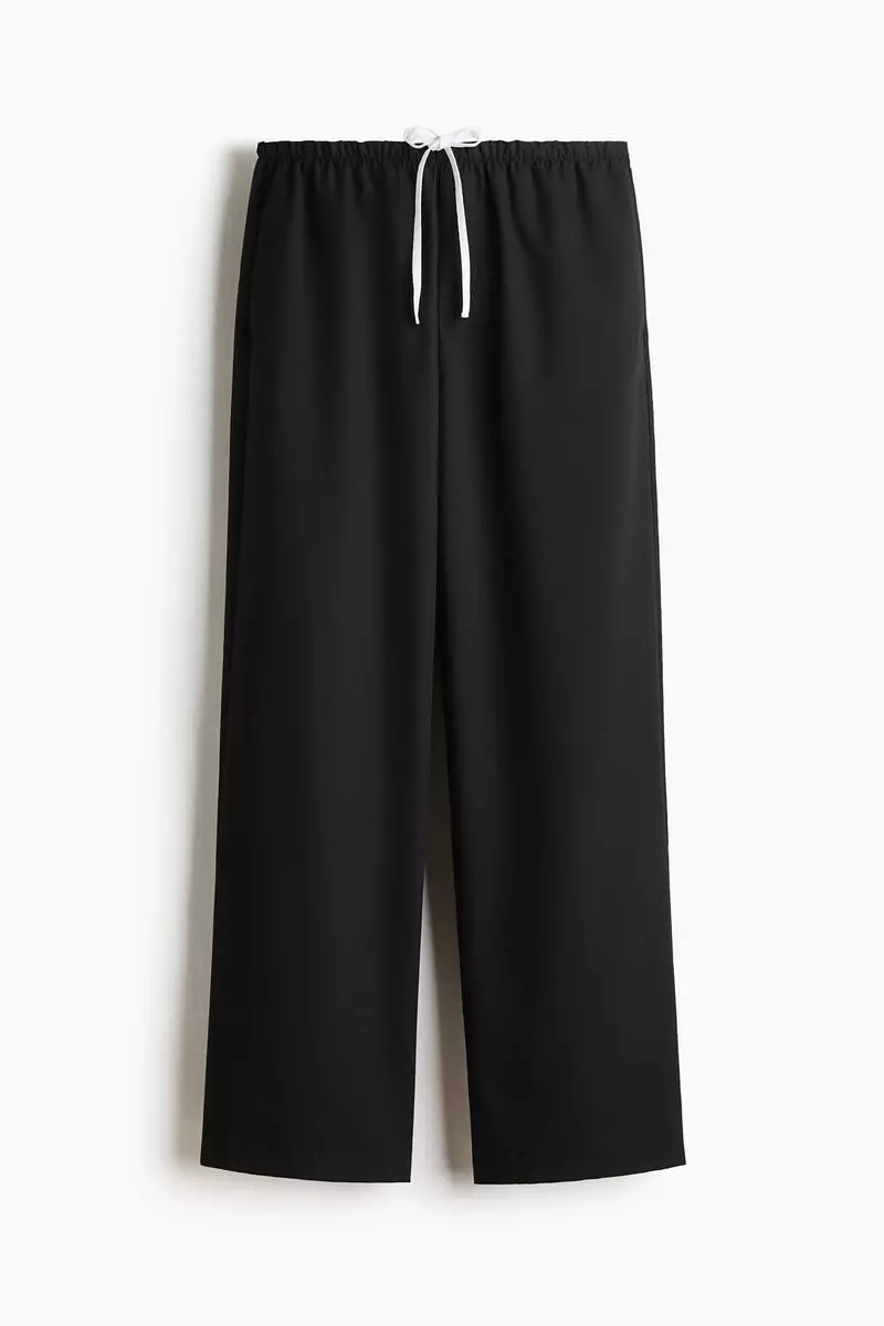 Double-waistband drawstring trousers