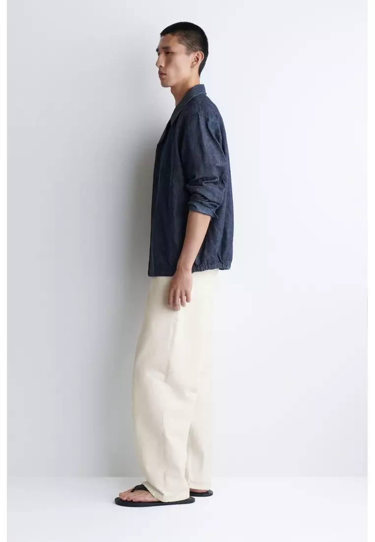 RESORT-COLLAR DENIM OVERSHIRT