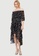 Maje black and multi Asymmetric Dress In Printed Muslin A5AA4AAC34FDE8GS_1