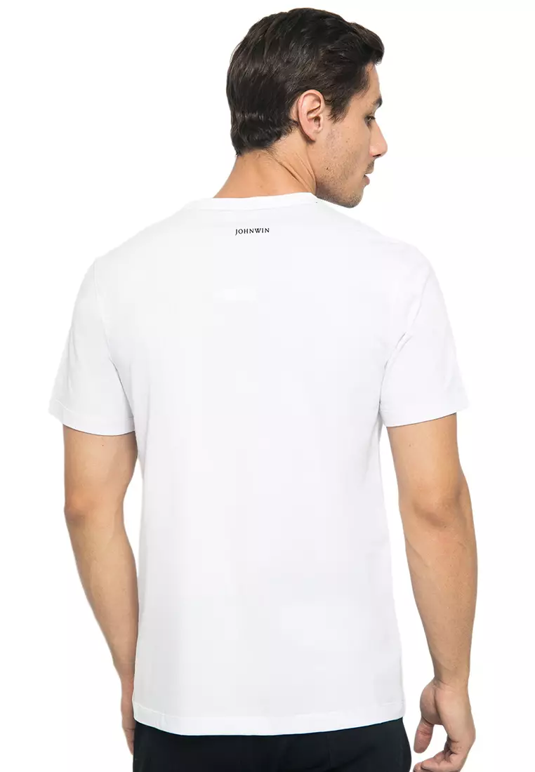 Johnwin - Kaos Pria - Kaos Polos Warna - Kaos Supima 40's - V Neck