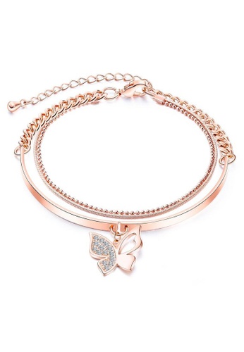 Air Jewellery gold Luxurious Brylee Butterfly Bracelet In Rose Gold DEF8DACFB1739CGS_1