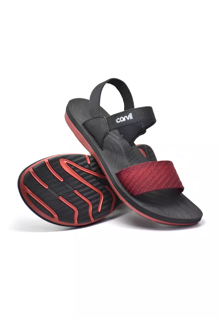 Carvil Sandal Loreina-TB Black/Red