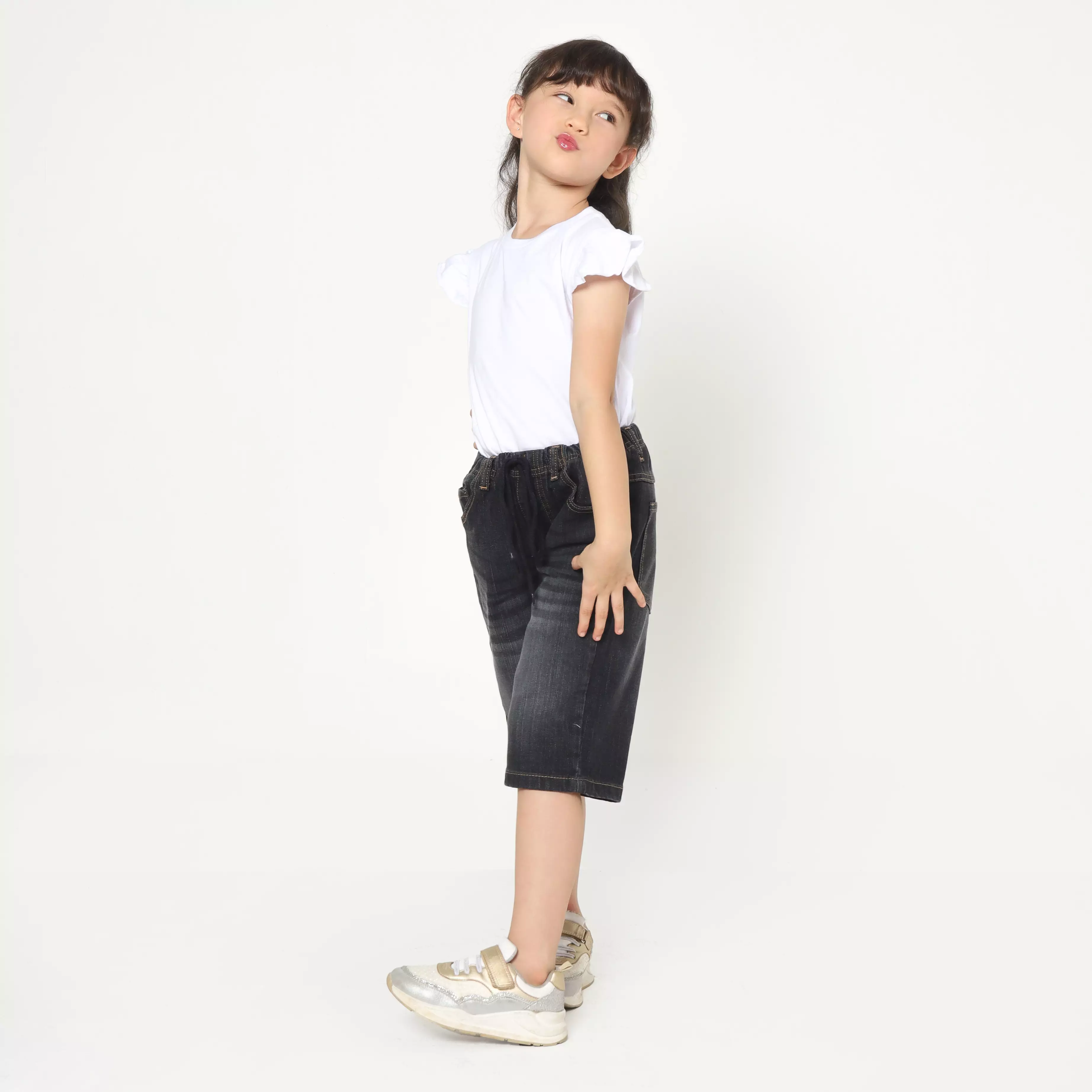 Celana Pendek Anak Perempuan Jeans Star Black