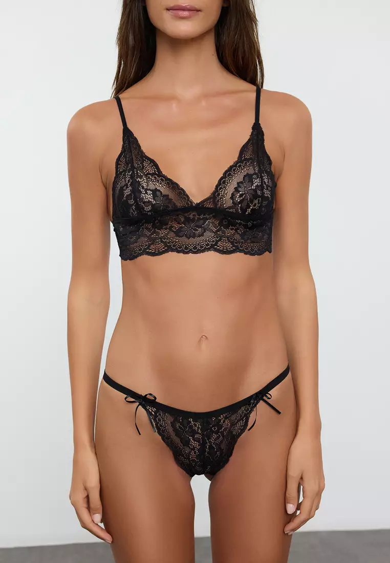 Lace Embroidery Underwear Set