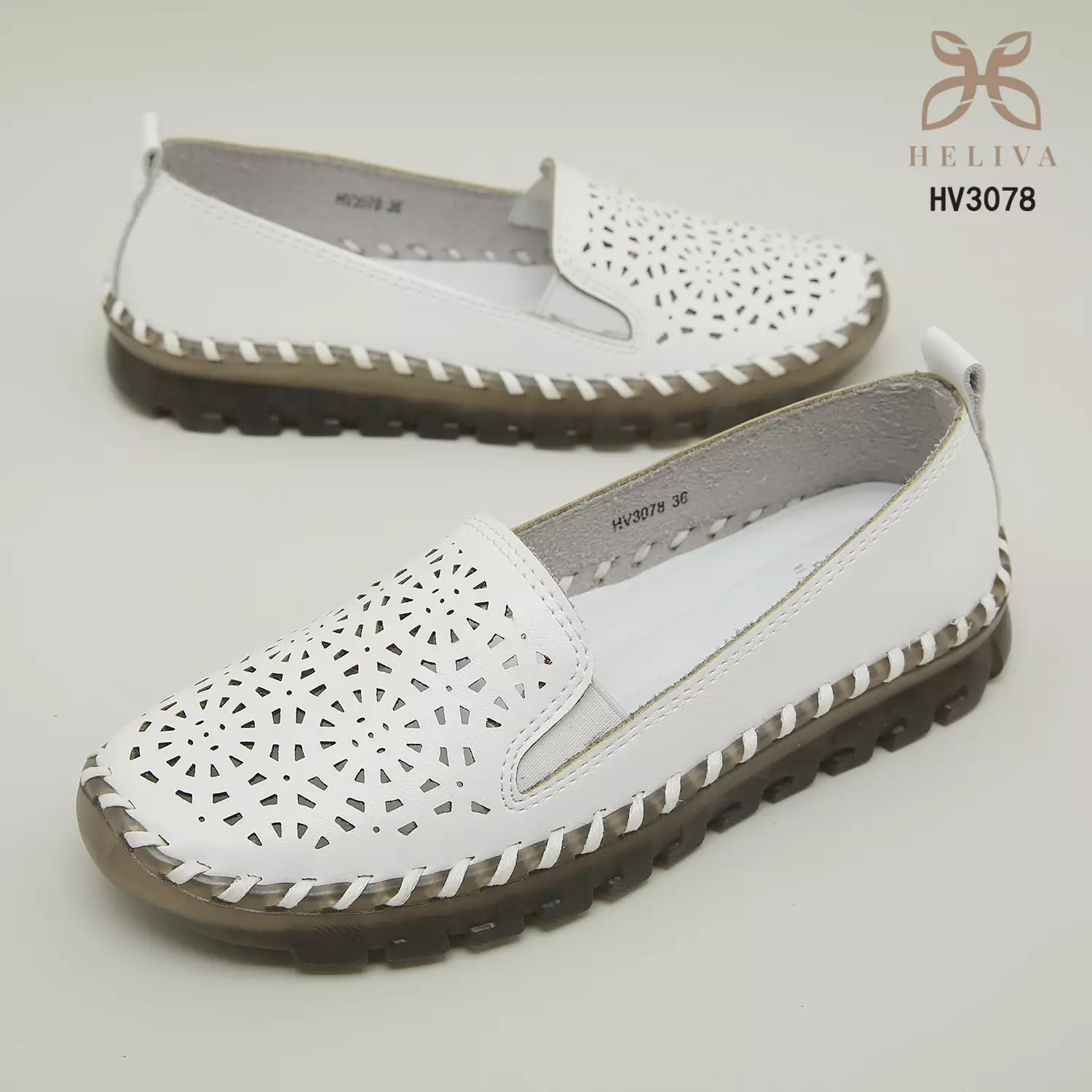 Heliva Mauren Shoes Loafers Breathable Slip On Sol 1cm