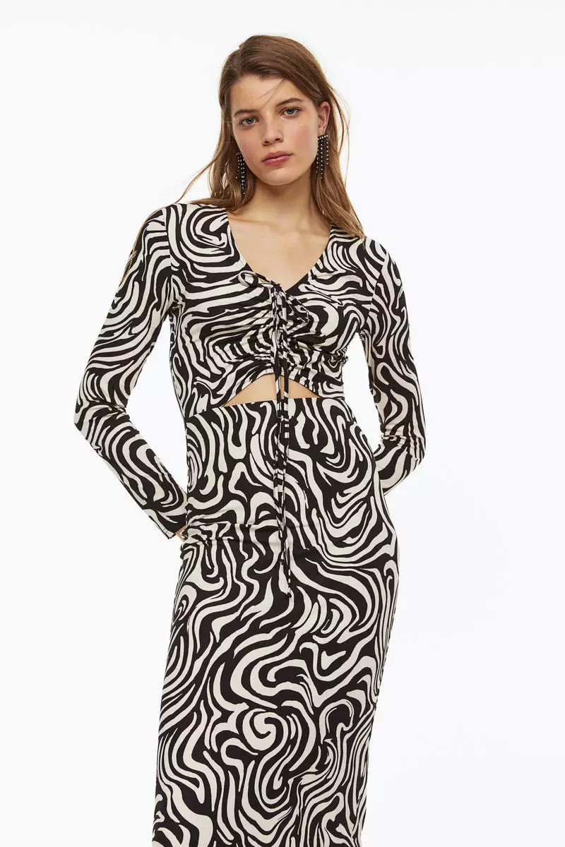 Drawstring-detail bodycon dress