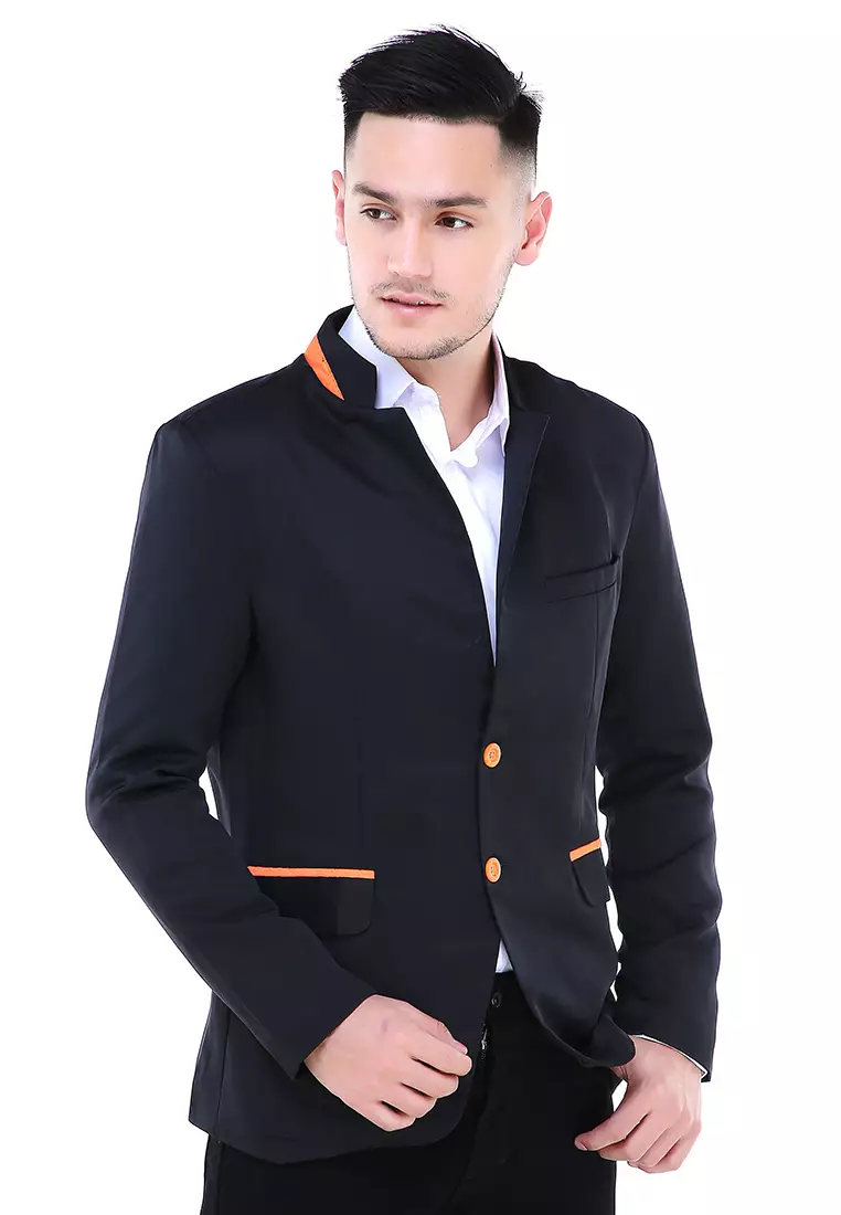 Woreq Jas Blazer Pria Classic Collar Formal Longsleeve Suit Material High Twist ORIGINAL