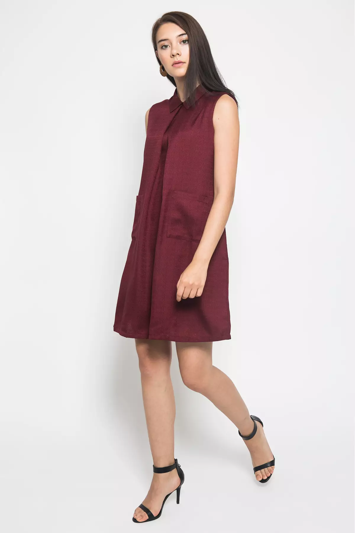 Flor Dress In Maroon