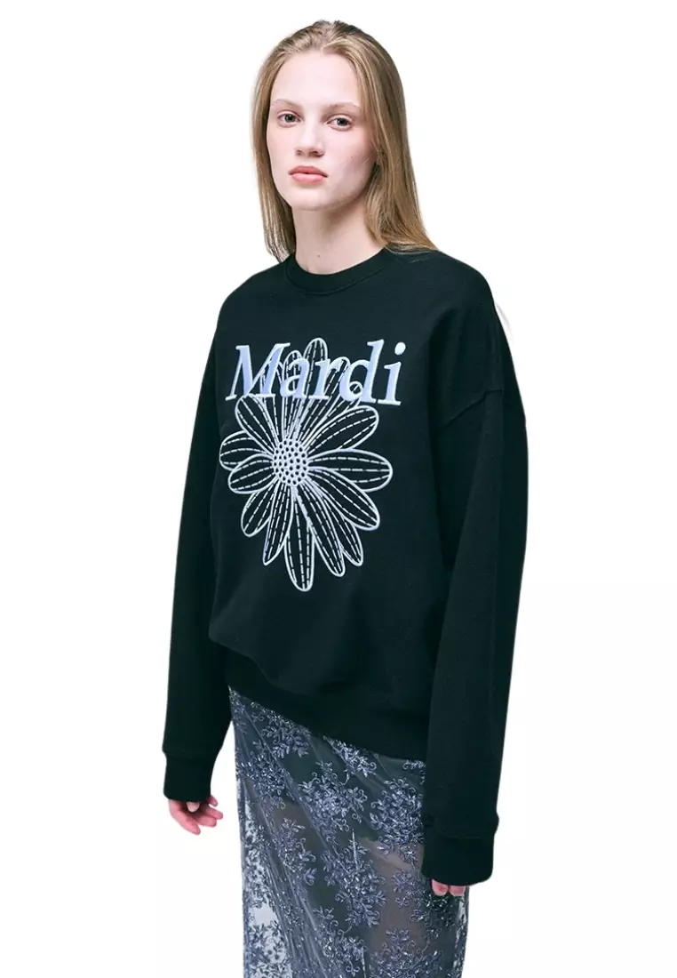 Sweatshirt Flowermardi Needlework - Black Sky