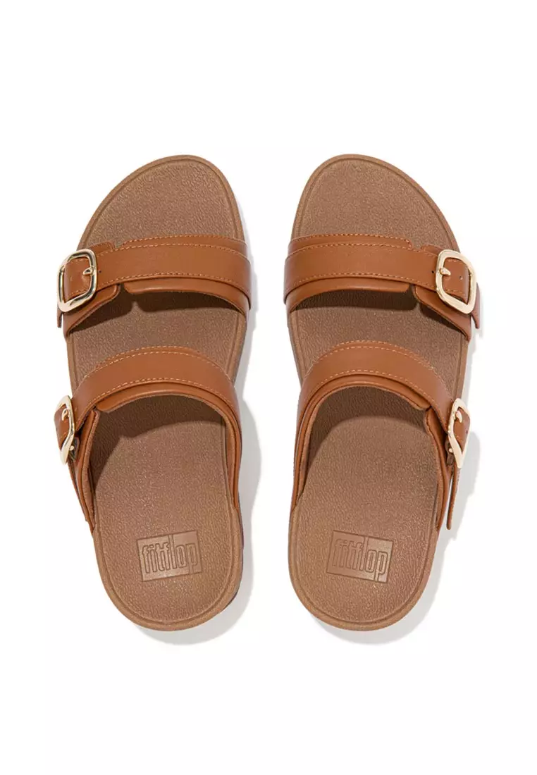 サンダル・ミュール FitFlop Lulu Leather Slides Light Tan ES7-592 รองเท้าแตะแบบสวม ผู้หญิง รุ่น LULU ADJUSTABLE LEATHER SLIDES