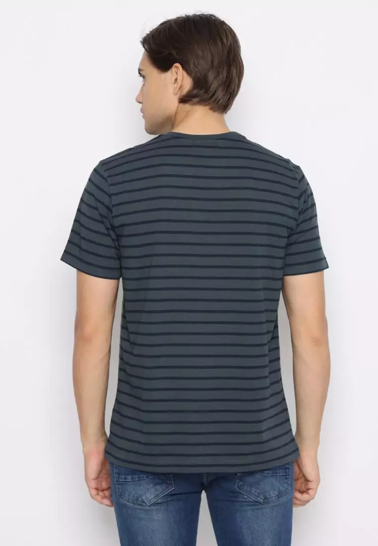 Matsuda T Shirt Pria Kaos Stripe Nantan