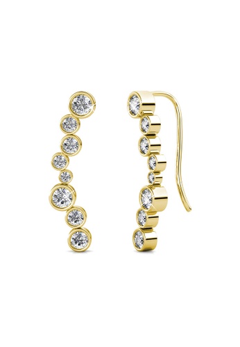 Her Jewellery gold Octa Circle Earrings (Yellow Gold) - Made with premium grade crystals from Austria A2637AC2BCAE87GS_1