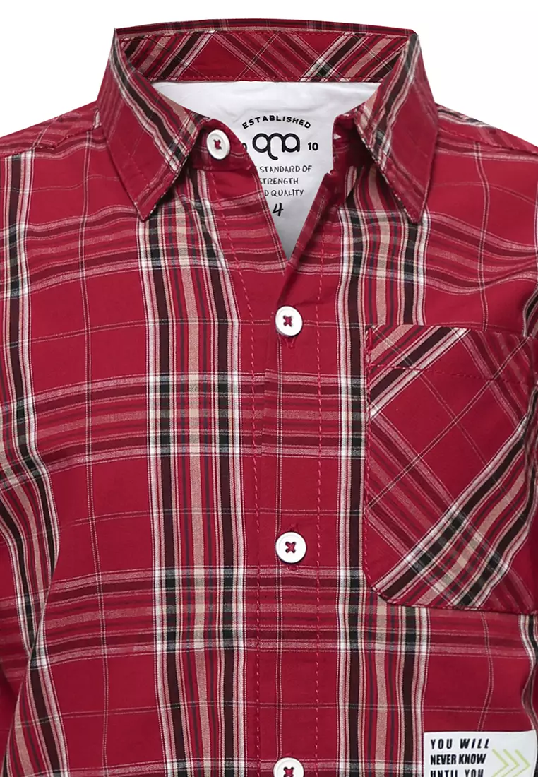 Qna Boy Gianluca Kemeja Panjang Anak Merah