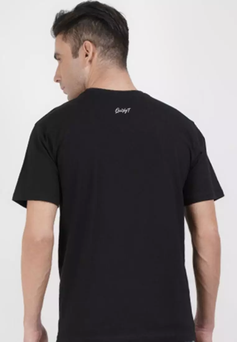 Electric Skull 黑色图案棉质短袖必备 T 恤