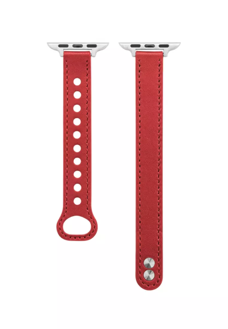 Red leather apple watch band new arrivals 42mm