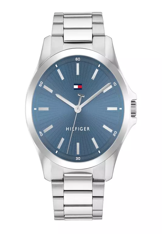 Men's Stainless Steel Bracelet & Blue Dial Quartz Watch - TH1710670