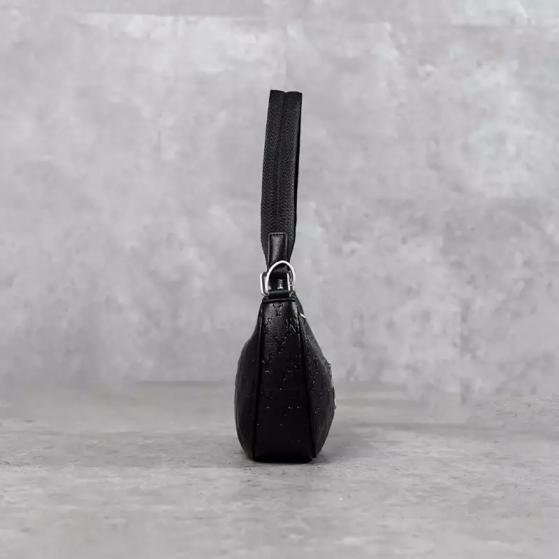 Tas MLB NY SILVER BLACK LEATHER HOBO BAG 100% ORIGINAL