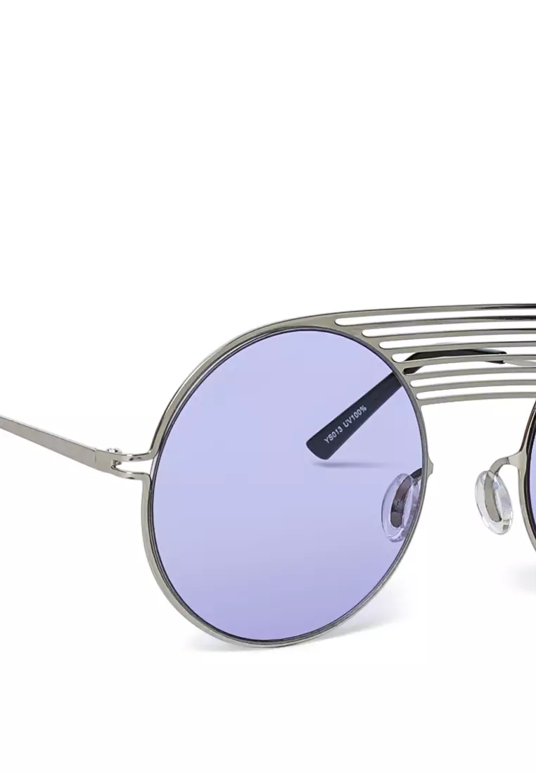 Kacamata Hitam Bulat Unik Warna Ungu