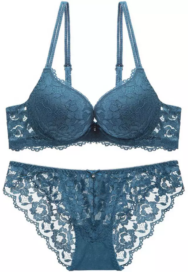 Lace Underwire Bra with Panty Set CA123114GR