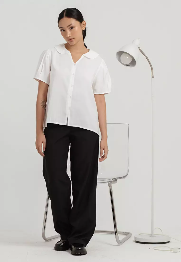 Haze Ruffle Blouse in White