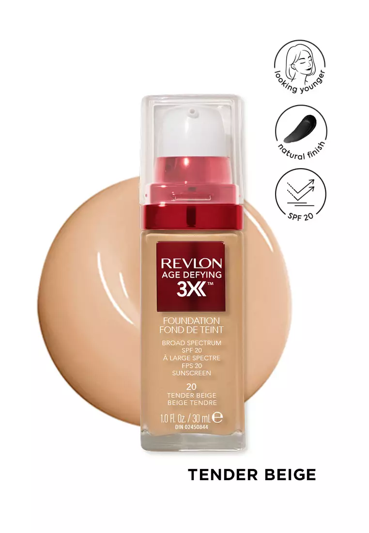 Discount on Revlon  shoes - SKU: Age Defying 3x Foundation [Spf 20, Anti- Aging] - Tender Beige