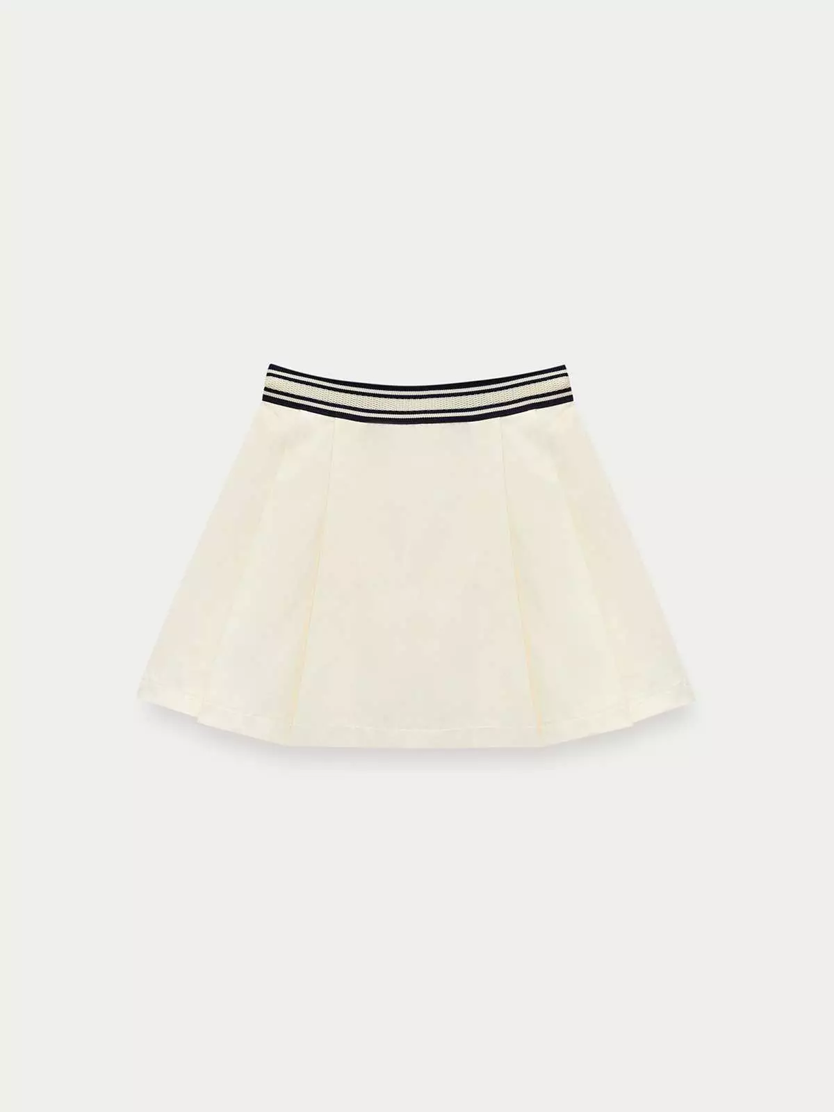Pomelo - Rok Wanita -  Striped Pleated Skirt - Ivory