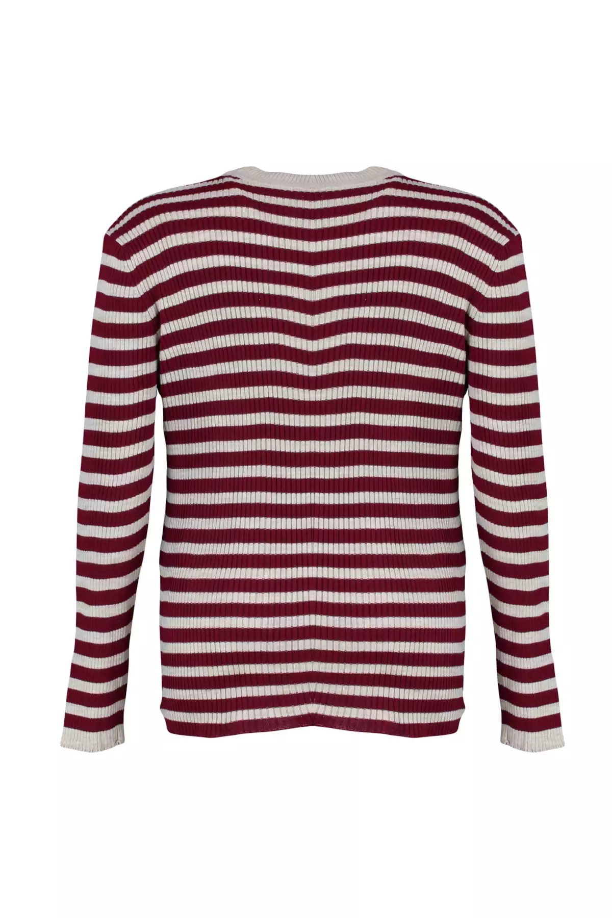 Plus Size Striped Crew Neck Knitwear Sweater