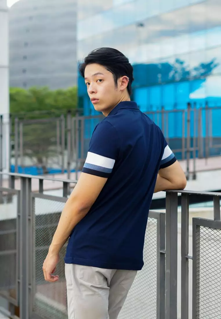 Kale Dion Navy Blue / Polo Shirt  Pria / Kaos Kerah Casual