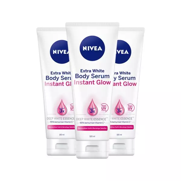 NIVEA x Kelly's.Co - Extra Bright Instant Glow SPF25 Serum 180ml Triple Pack FREE Flap Pouch