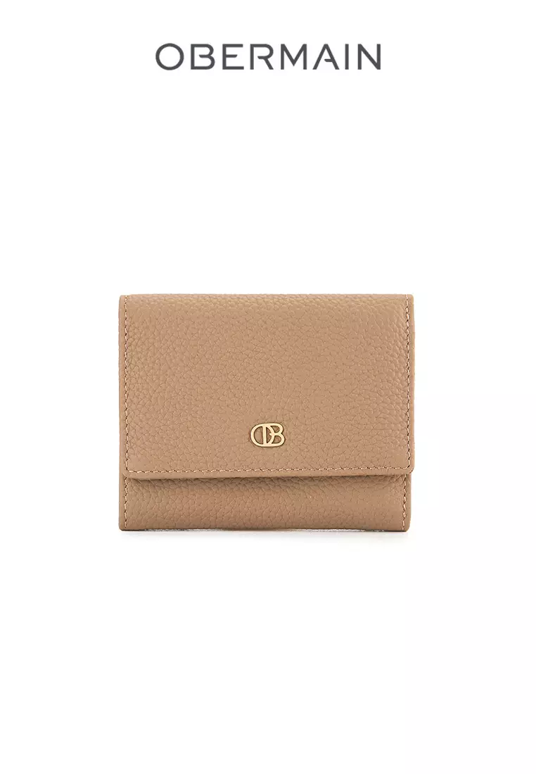 Ladies RFID Short Wallet Genuine Leather Pink