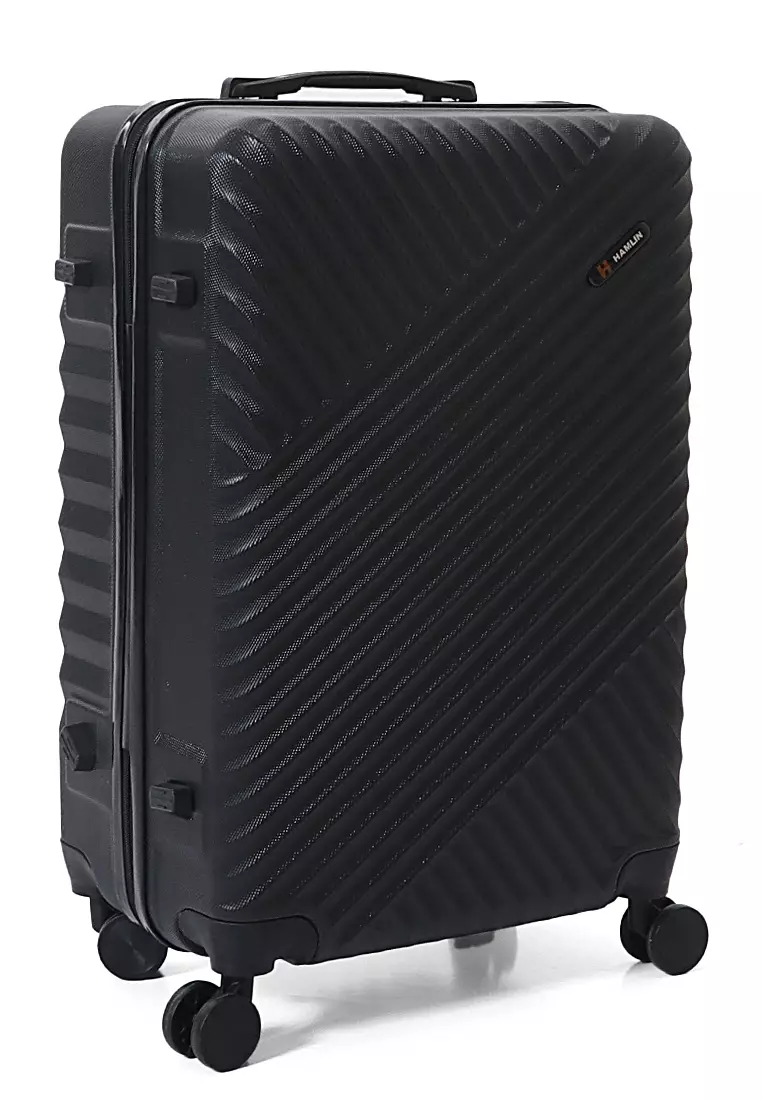 Isvara Tas Koper One Set Unisex Large Compartment Suitcase Number Code Locking Material Fiber ABS ORIGINAL - Black