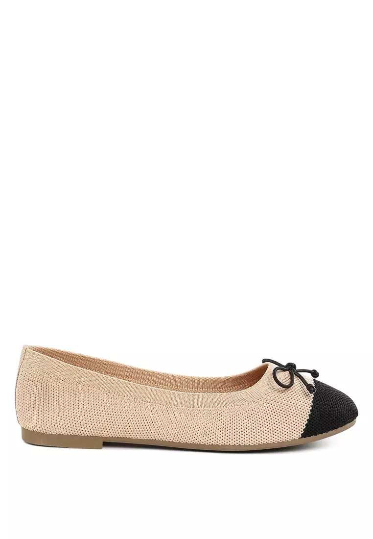Discount on London Rag  shoes - SKU: Two Tone Ballerinas in Beige/Black