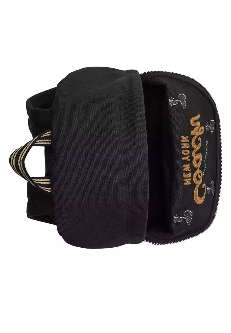 Coach X Peanuts Snoopy Cargo Backpack Black Multi CBF69