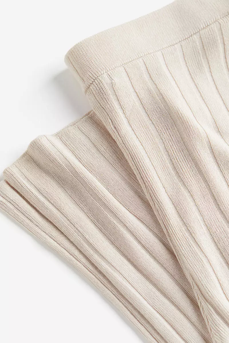 Rib-knit trousers