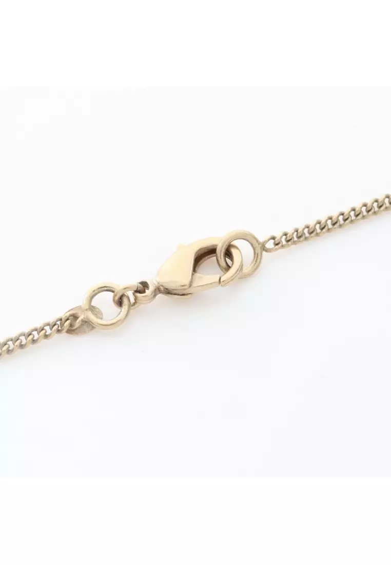 Pre-Loved Chanel camellia coco mark Circle necklace GP pink 06P