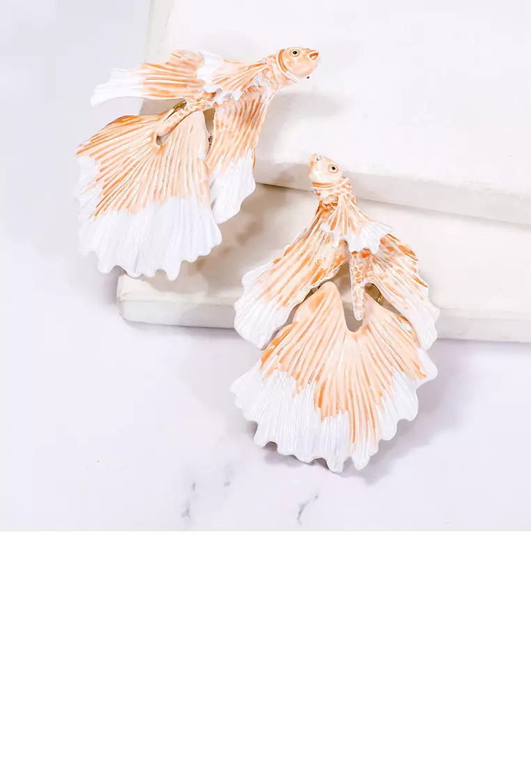 Goldfish earrings discount