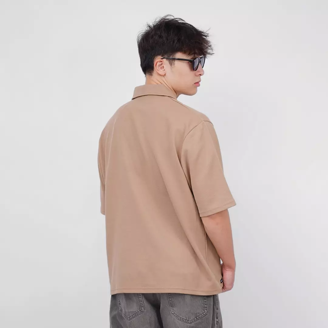Ryusei Polo Oversize Kudo Twill Light Brown