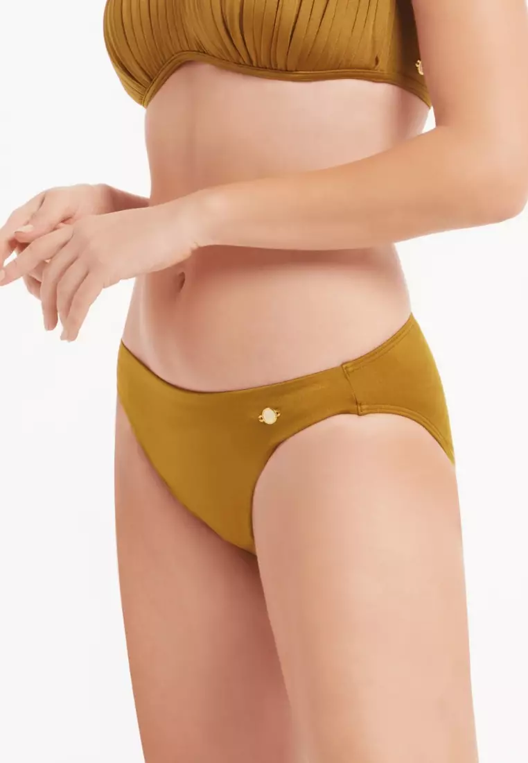 Rivera 黃色經典剪裁泳褲