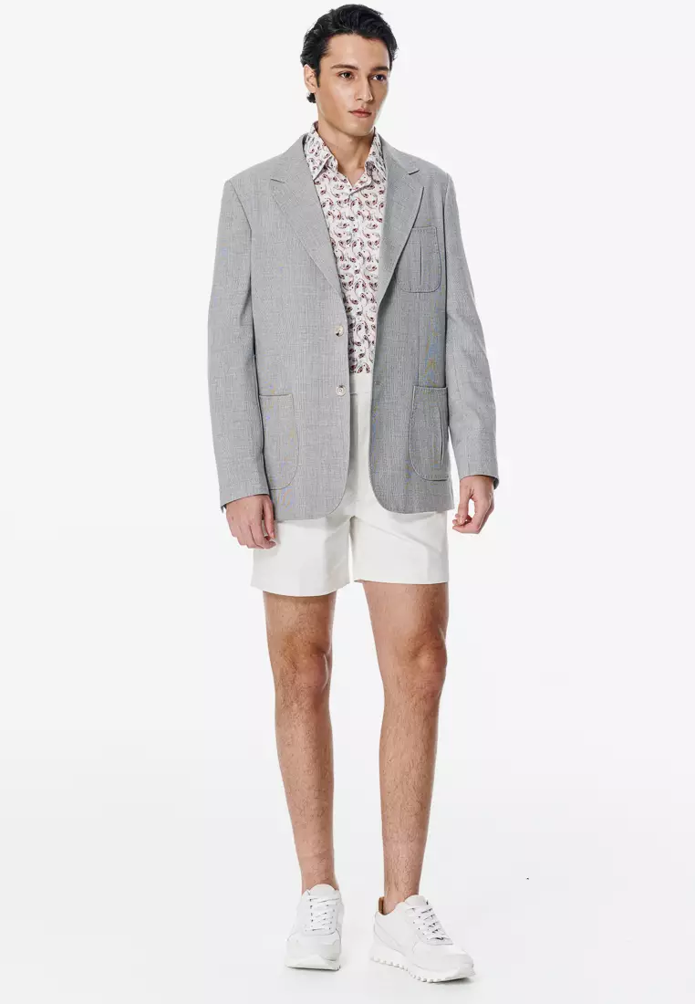 淺灰狩獵休閒西裝外套