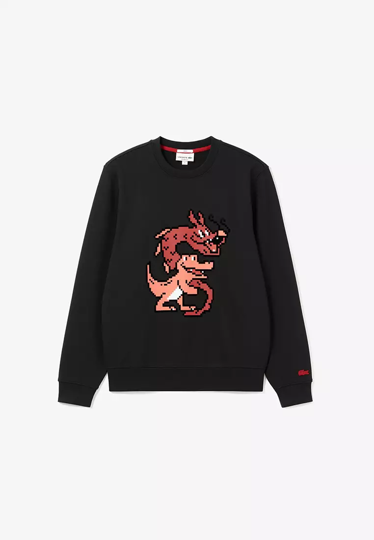 Buy Lacoste Dragon Print Unbrushed Fleece Sweatshirt 2024 Online ...