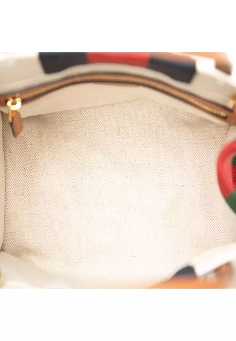 Pre-Loved Gucci Mini Canvas Interlocking G Web Tote