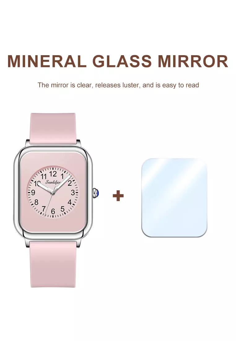 Jam Tangan Wanita Original Anggun Santai Wanita Tali Silikon Jam Tangan Cewek 9416-1 pink